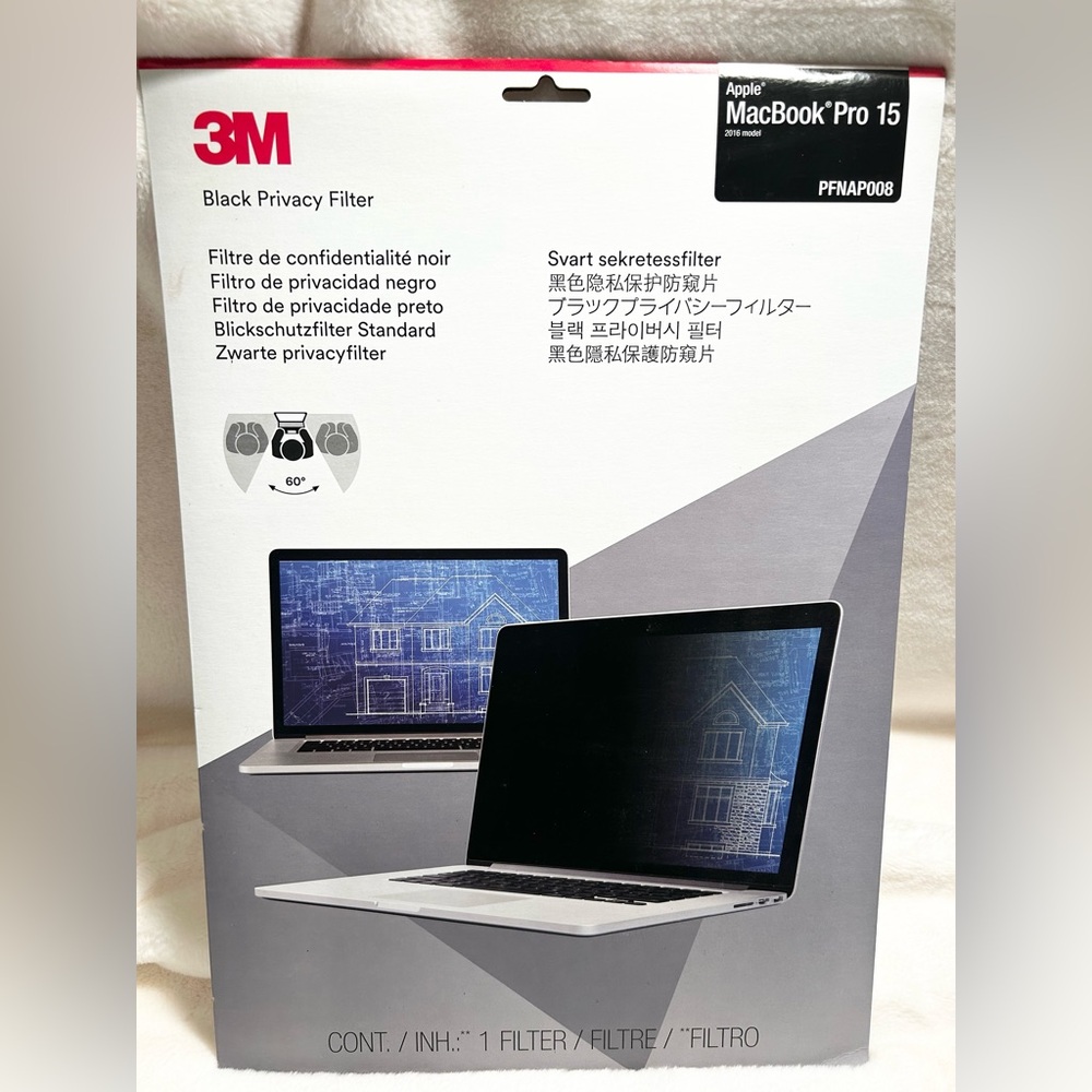 NEW 3M 15" Black Privacy Filter for 15" Macbook Pro 15 PFNAP008
